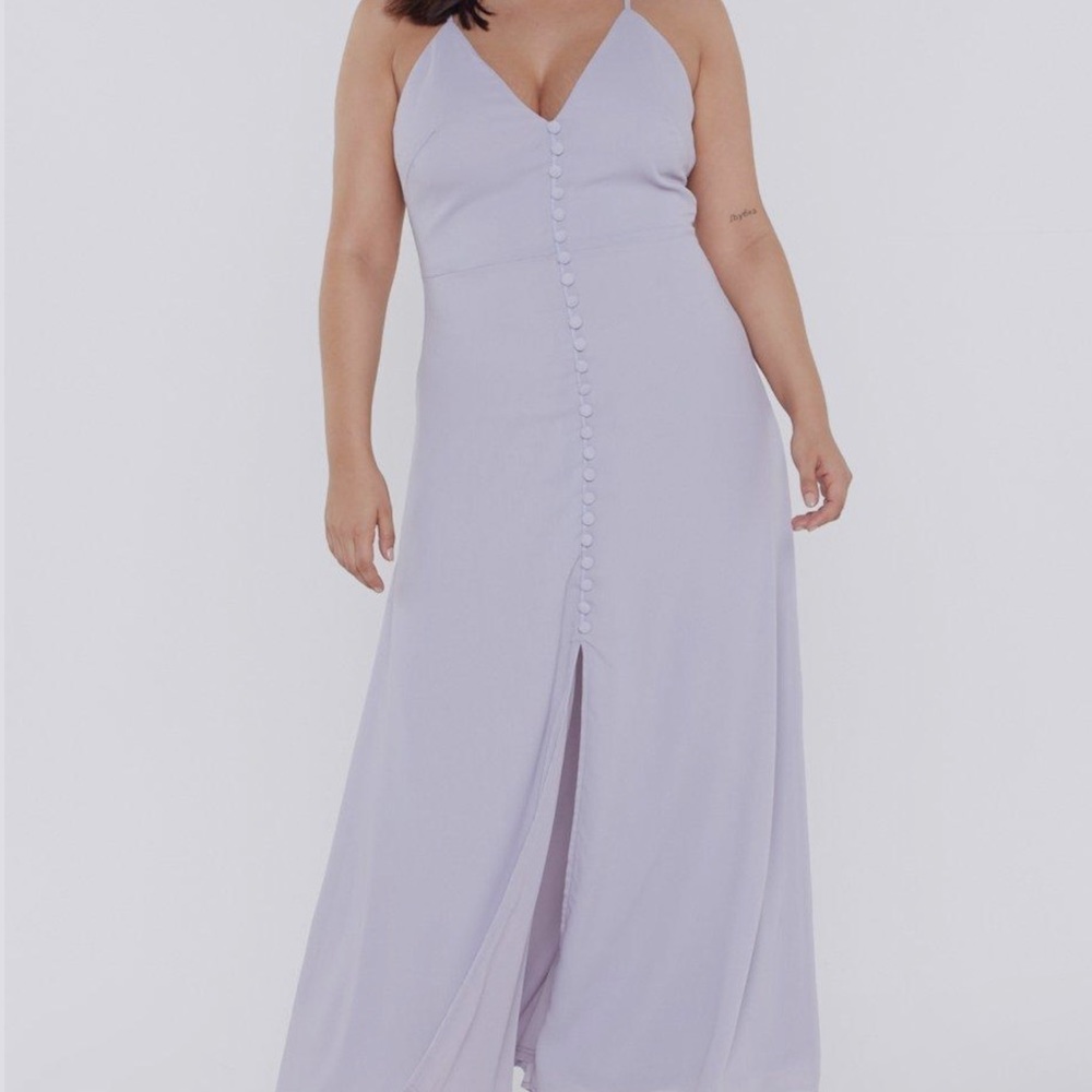 Slit Button Down Maxi Dress